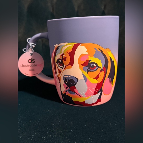 dwell Other - Soft Touch Beagle Ombre Multicolor Pink Stained Glass Coffee Mug DesirableSip